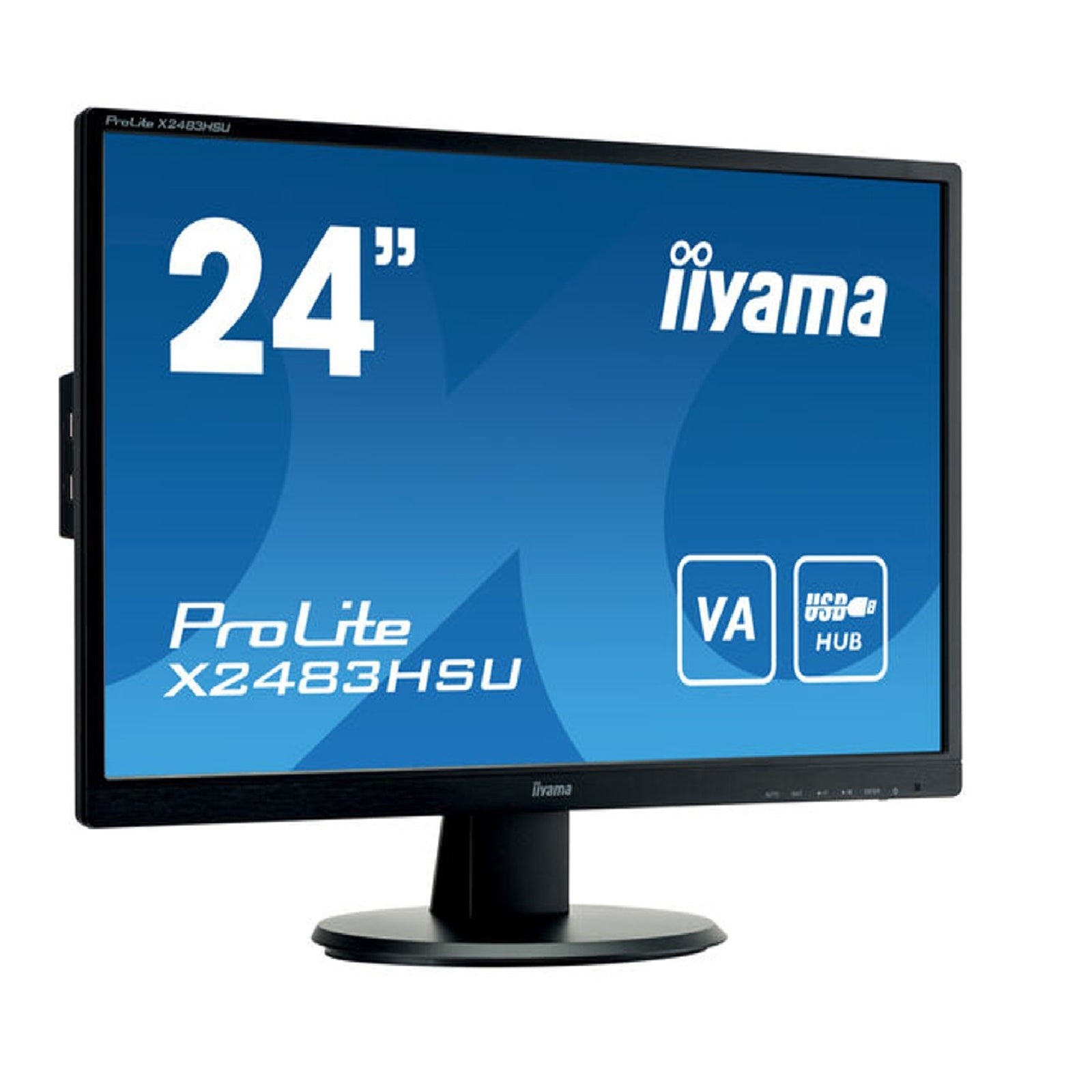 iiyama Prolite X2483HSU-B5 24 Inch Monitor, 4ms, Full HD 1920x1080, 75Hz, 1x HDMI,1 x DisplayPort, 2 x USB, HDCP, 2 x 2W Speakers, VESA-PCR Business Solutions Ltd